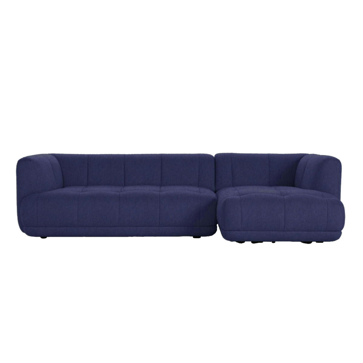 Light grey quilted L shaped sofa by HAY