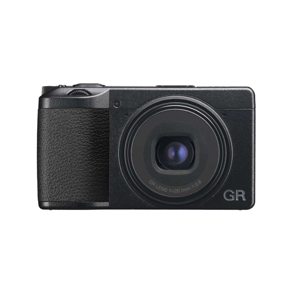 A pocketable Ricoh GR IIIx camera in black
